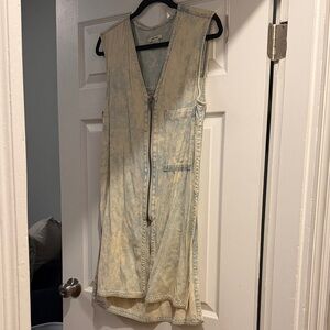 Helmut Lang acid wash denim Zip-Front vest